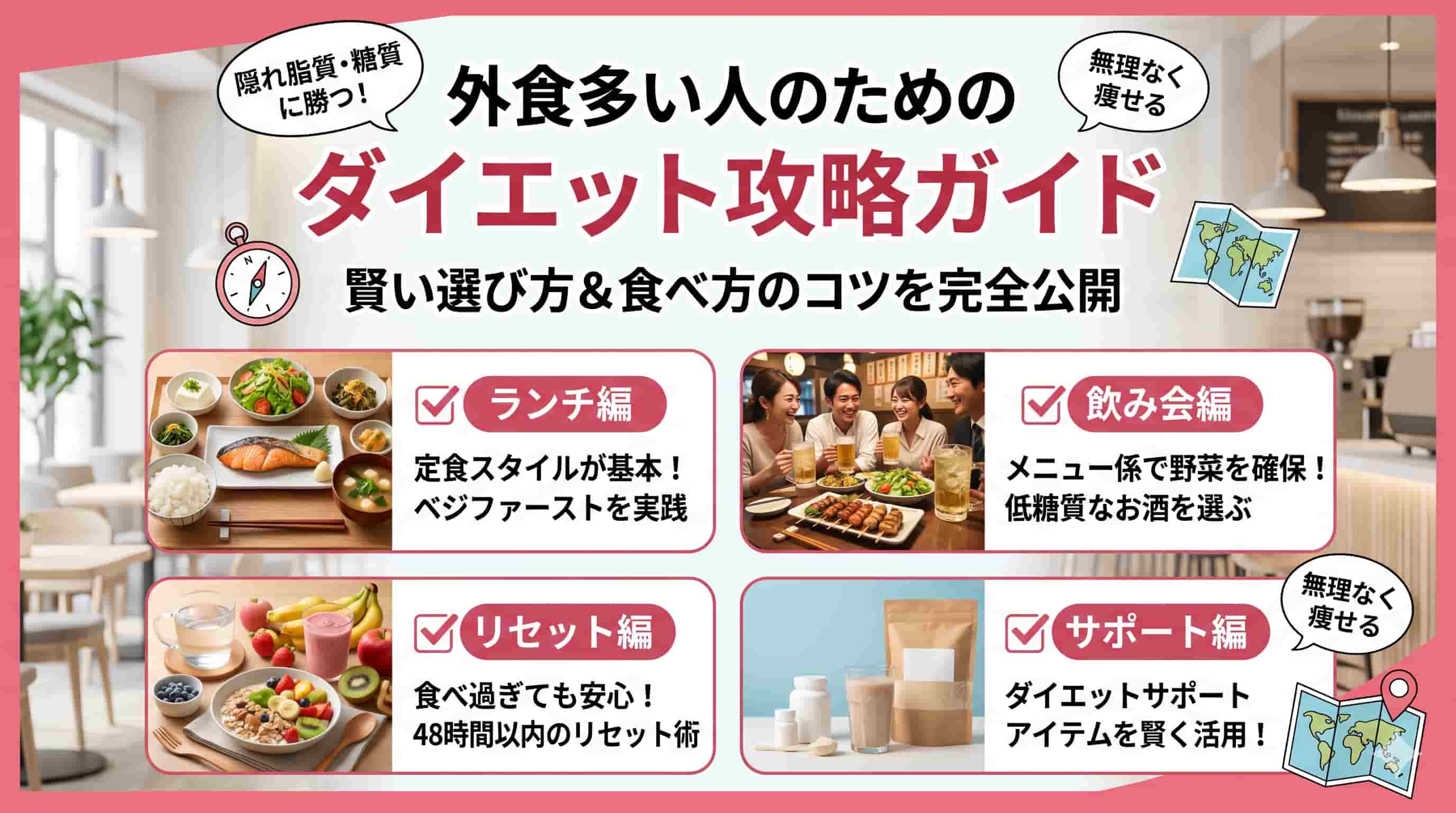 飲み会やランチで外食多い人のダイエット！太らない選び方